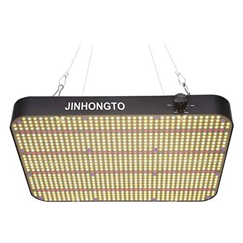 JINHONGTO 260 Watt LED Grow Lampe Dimmbar, Pflanzenlampe LED Vollspektrum, Daisy Chain Funktion, Leiser eingebauter Lüfter
