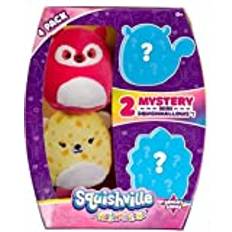 Bright Squad 4-pack Mini Squishmallows Squishville (2 mysterier + 2 visbara)