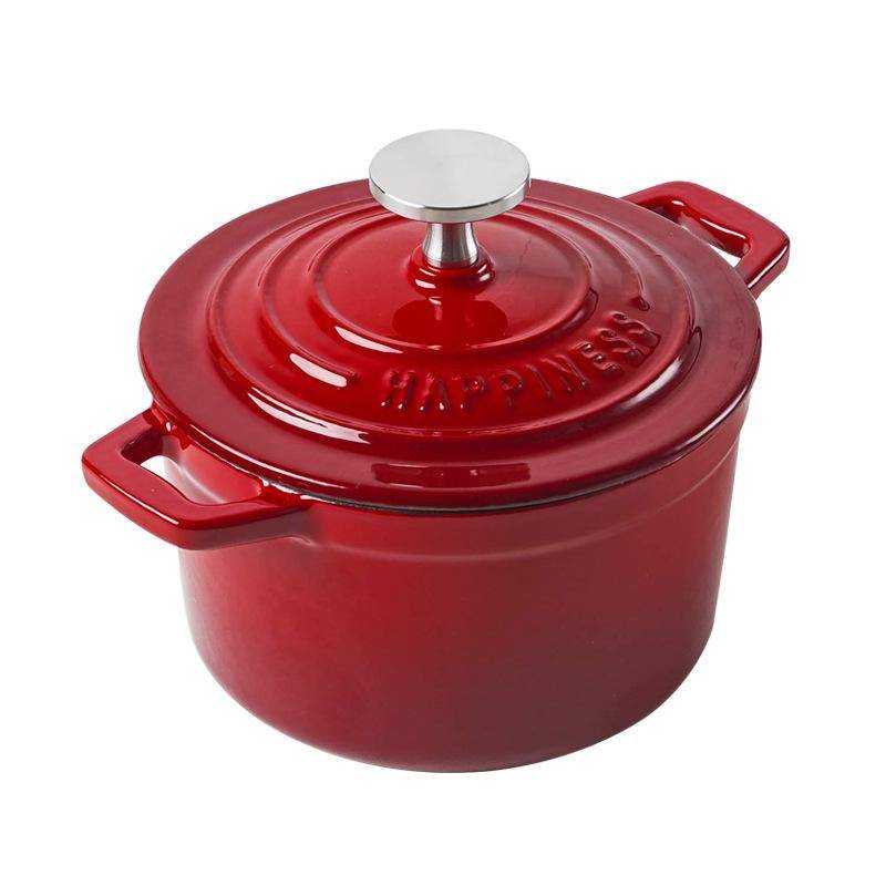 Emaljerad Minigjutjärnsgryta 1,5 Quart för Matlagning Bakning av Bröd Gjutjärnsgryta Gratängform Tung Mjölkkanna Kökets Gryta blue
