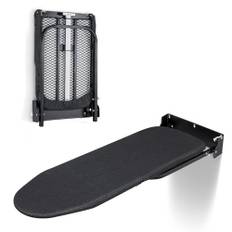 Duwee Strykbräda Vägg, Strykbräda Vikbar, Strykbräda Väggmonterad med Värmetåligt tjock Overdrag, Kompakt, Platsbesparande, Svart, 31 x 91,5 cm