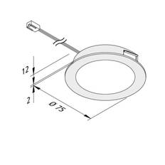 Hera FAR 68 integreret LED-møbellys, 5 stk, stål 4W 930 68, dæmpbar, Aluminium/grå/zink, Stue/spisestue, Plast, Moderne, Integreret møbelbelysning