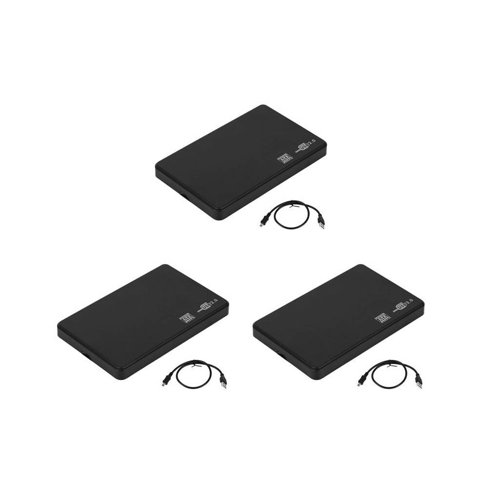 3pcs 2.5 Inch USB HDD Case to USB 2.0 Hard Drive Disk External Enclosure HDD Hard Drive Box with USB Cable