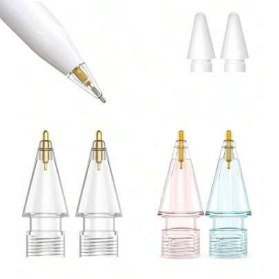4-delade Apple Pencil-spetsar, reservspets för 2:a och 1:a generationens fina spetsar, metallspets, slitstark och precis kontroll, presenter till mamm - För Apple Pencil (Multi-size)