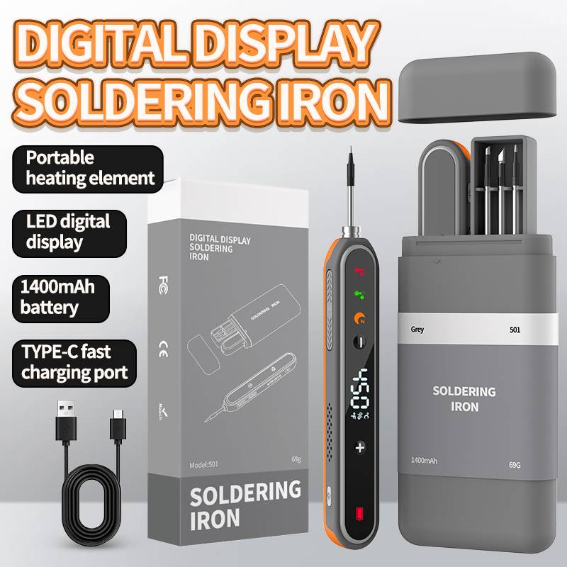 JCD Cordless Soldering Iron 5V 15W USB Type-C Rechargeable Mini Soldering Pen 3 Level Temp Control 450℃ Repair Welding Tool