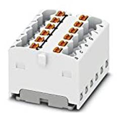 PHOENIX CONTACT PTFIX 12 x 1,5-G WH distributionsblock, internt brytt, 450 V, 17,5 A, antal anslutningar 12, tvärsnitt 0,14 mm² – 2,5 mm², AWG 26–14, bredd 24,9 mm, höjd 18,7 mm, vit, 20 stycken