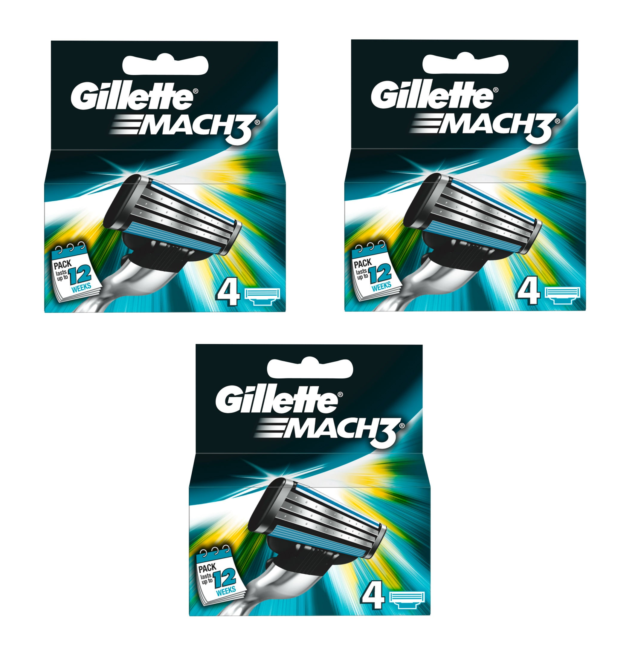 Gillette - Mach3 Blades 4-pack x 3 - Klar til levering - Prismatch