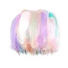 400 st fjädrar för hantverk, idealisk för bröllopspynt, konst och hantverk för barn, tillverkning av fjädermasker, DIY Feather Boa, drömfångare dekoration, färgade fjädrar (Morandi Light)