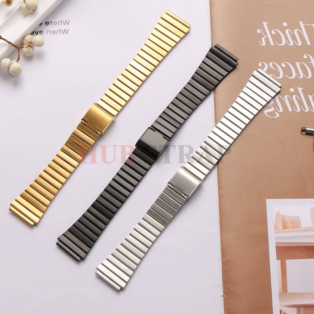 18mm 20mm Rostfritt Stål Armband Vintage Metallklockarmband Högkvalitativt Armband för Casio F-91W F105 F108 A158W A168 AE1200 AE1300 silver