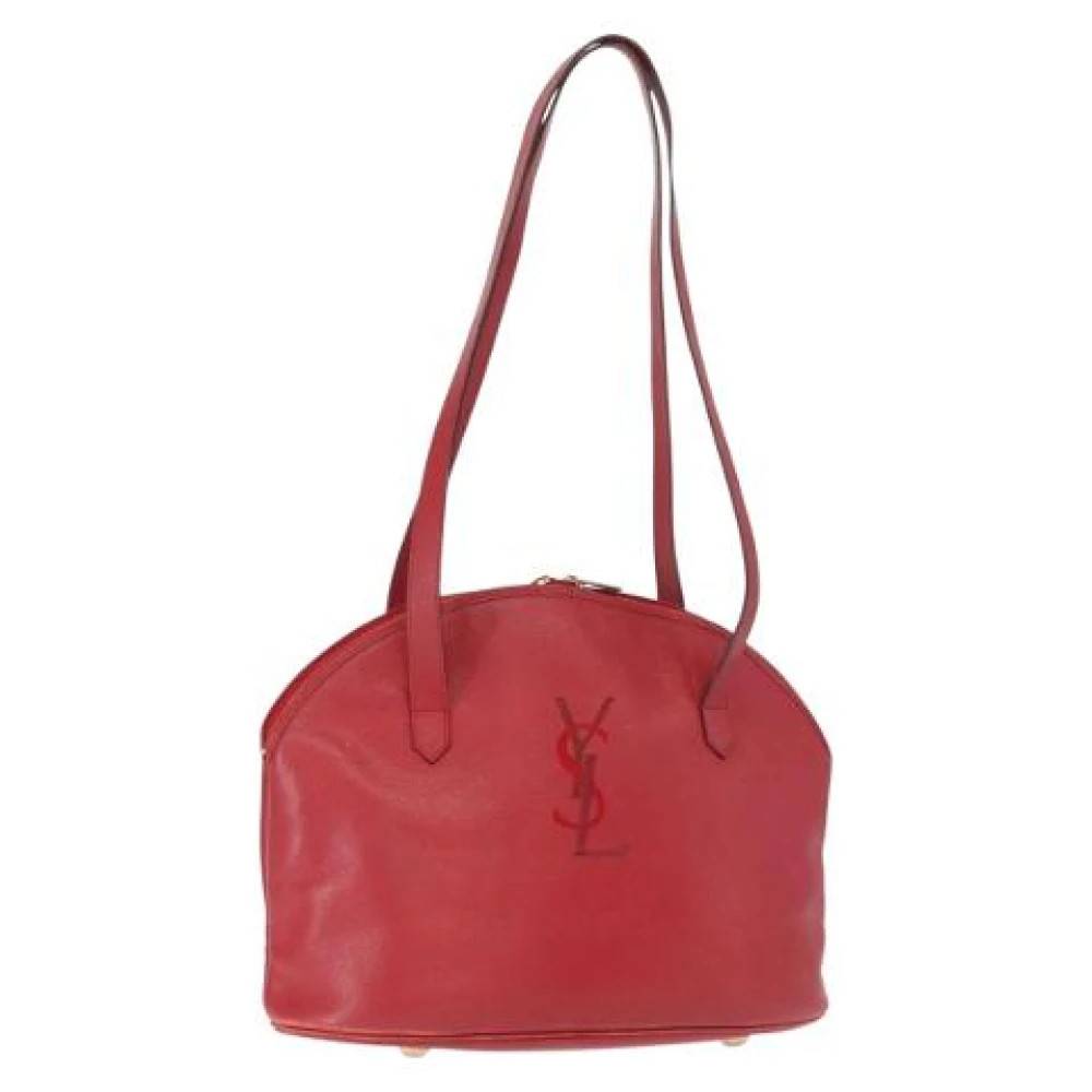 Saint Laurent Vintage Pre-owned Leather Shoulder Bag - Vintage - Dame - Rød - ONE SIZE - Uld