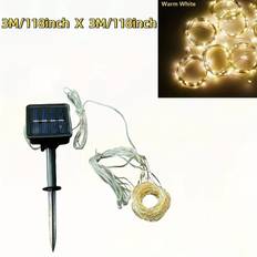 TEMU Outdoor Solar Curtain Lights, Fairy Lights, /200/300led, Ip65, For Birthday Gazebo Porch Garden Christmas Tree Decoration, Christmas Halloween Thanksgiving Valentine's Day Decoration Lights