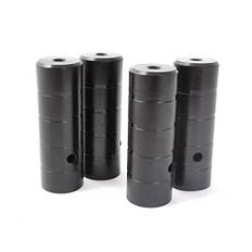 KHE BMX Axle Pegs fotpinnar 2 x 10 mm 3/8 tum och 2 x 14 mm gänga svart, 4 stycken