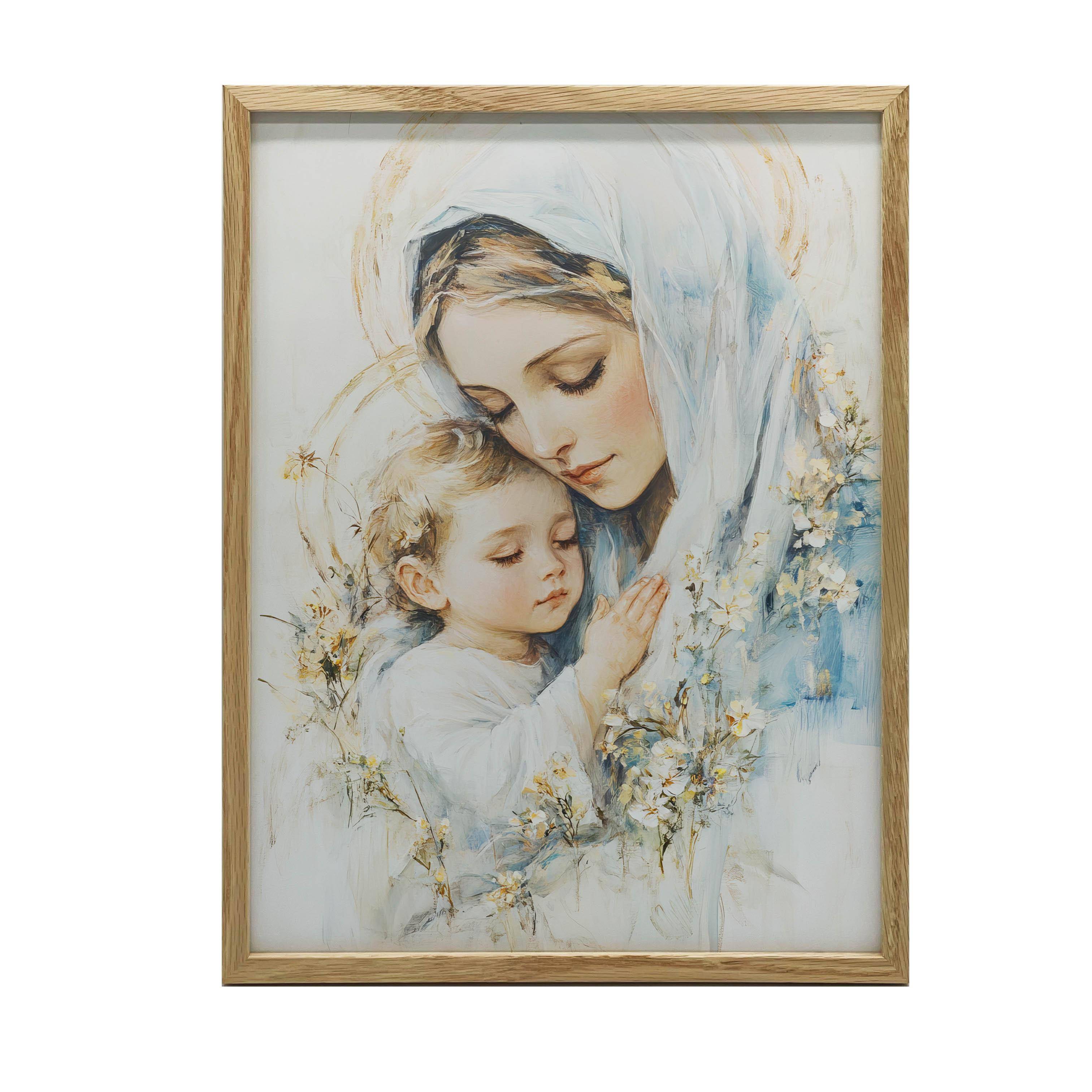 Mor och barn - Bild av Jungfru Maria med barnet Mor och barn - Bild av Jungfru Maria med barnet, 40X50 cm, Guld aluminiumram, Pa 54