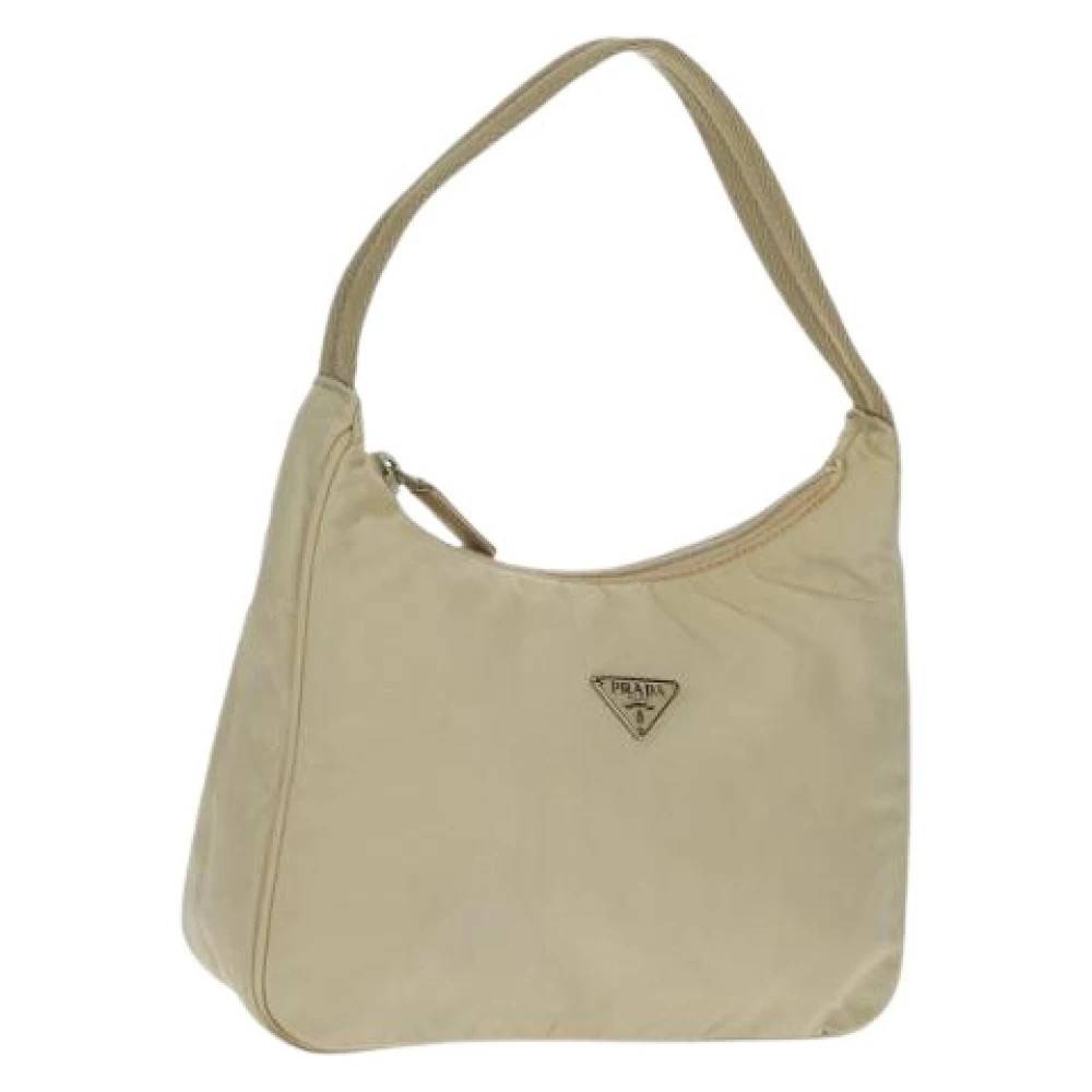 Prada Vintage Pre-owned Vintage Håndtaske - Vintage - Dame - Beige - ONE SIZE - Nylon