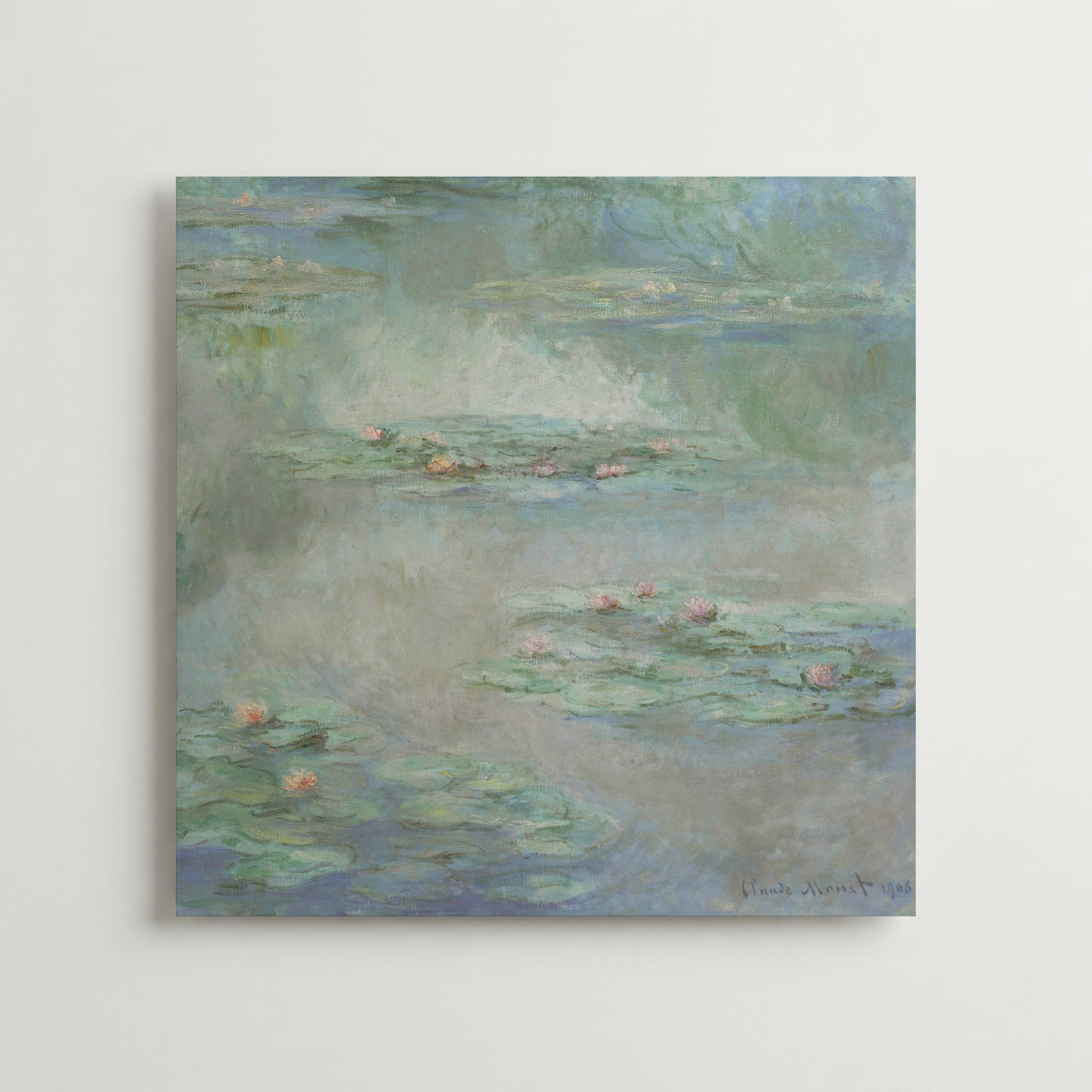 Claude Monet Waterlilies Nympheas 1908 Poster - Premium Canvas 40x40 cm