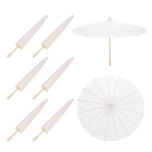 QUARKZMAN 6 Parapluies en papier 40 cm Paraply i papper Vit paraply