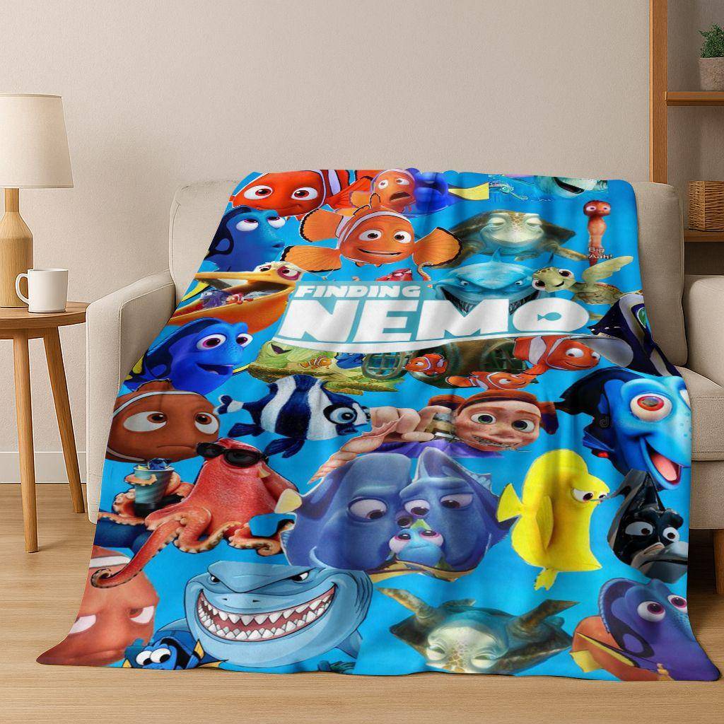 HD Tecknad Hitta Nemo Undervattensvärld Flanellfilt, Varm och Mysig Mjuk Pläd för Hem Sovrum Säng Soffa Picknicköverdrag