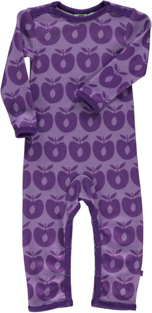 Ulddragt i uldmix med æbler - Purple / 56 cm