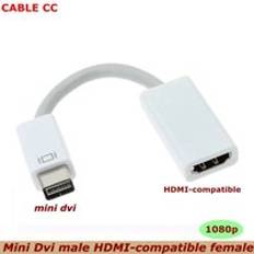 Hd mini dvi hane till hdmi-kompatibel hona kabel monitor video adapter converter kabel cabo cord 1080p ( för apple mac macbook)