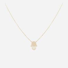 Förgyllt silverhalsband Fatimas hand - 45 cm