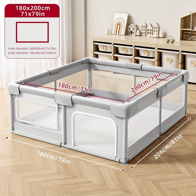 TEMU Child's Playpen With Foam Padding, Baby Playground, Baby Safety Fence, Children's Ball Pit Playpen, Indoor Playground