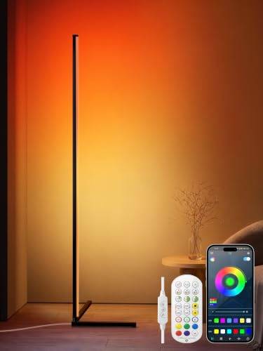 DeeprBling LED Stehlampe Wohnzimmer, 165cm Ecklampe RGB Dimmbar mit Fernbedienung und APP, 16 Millionen Farben, Musikmodi, DIY-Modus & Timing -Funktion für Schlafzimmer, Spielzimmer, Büro, Lesesaal
