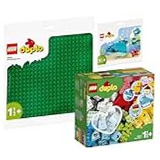 Lego DUPLO 3-delat set: 10909 Min första byggglädje, 10980 byggplatta i grönt och 30648 val