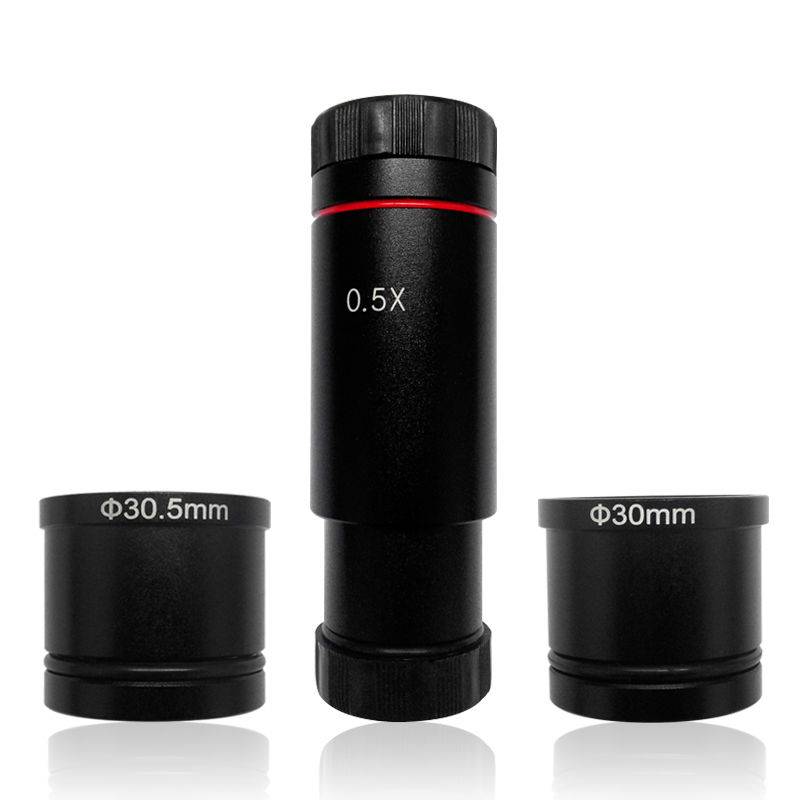 0.5x- reducerande c-mount linsadapter för ccd cmos-kamera digital okular anslut med stereomikroskop optisk relälins - 23.2mm 30mm 30.5mm