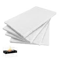 4 stycken keramisk ull för bioetanol – 30 x 20 cm öppen spis keramisk svamp för ekologisk etanolkamin – bioetanol ersätter veken för bordskamin inomhus – etanol keramisk svamp/keramisk ull