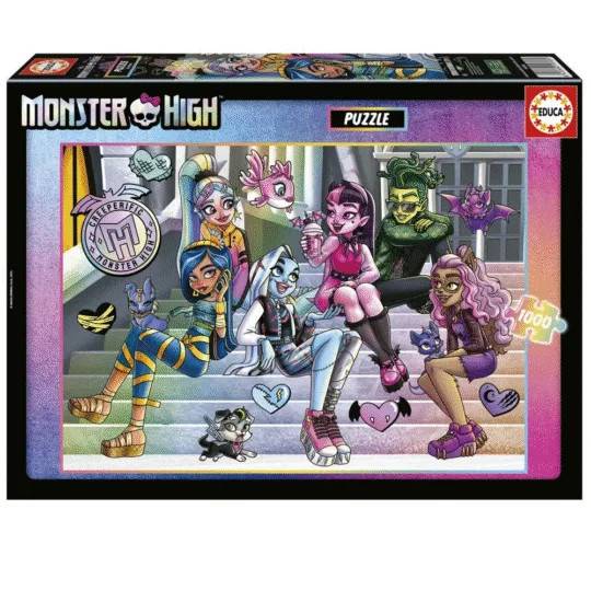 Educa Monster High Pussel 1000 Bitar Pussel 19703 karaktär färgglad design sammansättning