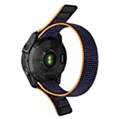 Niboow QuickFit 22 mm armband för Garmin Fenix 7 Pro Solar/Fenix 7/Garmin Epix 2 Pro 47 mm, nylon ventilerande ersättningsarmband för Garmin Fenix 6 GPS/6 Pro GPS/5/5 Plus – blå