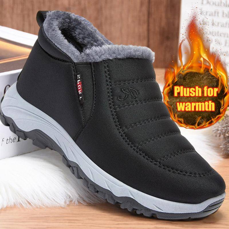 Order A Size Up Snow Boots Men Shoes For Men Warm Fur Winter Mens Shoes Unisex Ankle Boots Waterproof Shoe Male Footwear Work Shoes cm