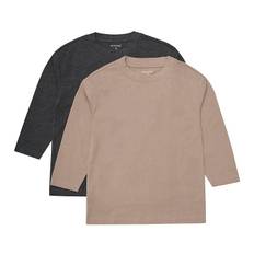 Minymo Tröjor - 2-pack - Fossil - Minymo - 5 år (110) - Tröja