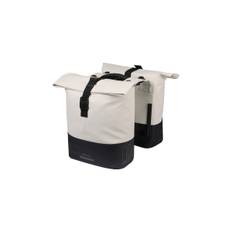 Pakethållarväska Basil Cove Dubbelväska MIK Vit/Svart 28-32L