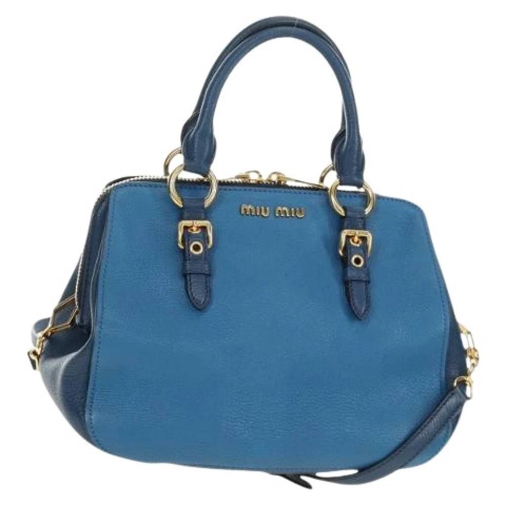 Miu Miu Pre-owned Pre-owned Hand Bag - Vintage - Dame - Blå - ONE SIZE - Uld