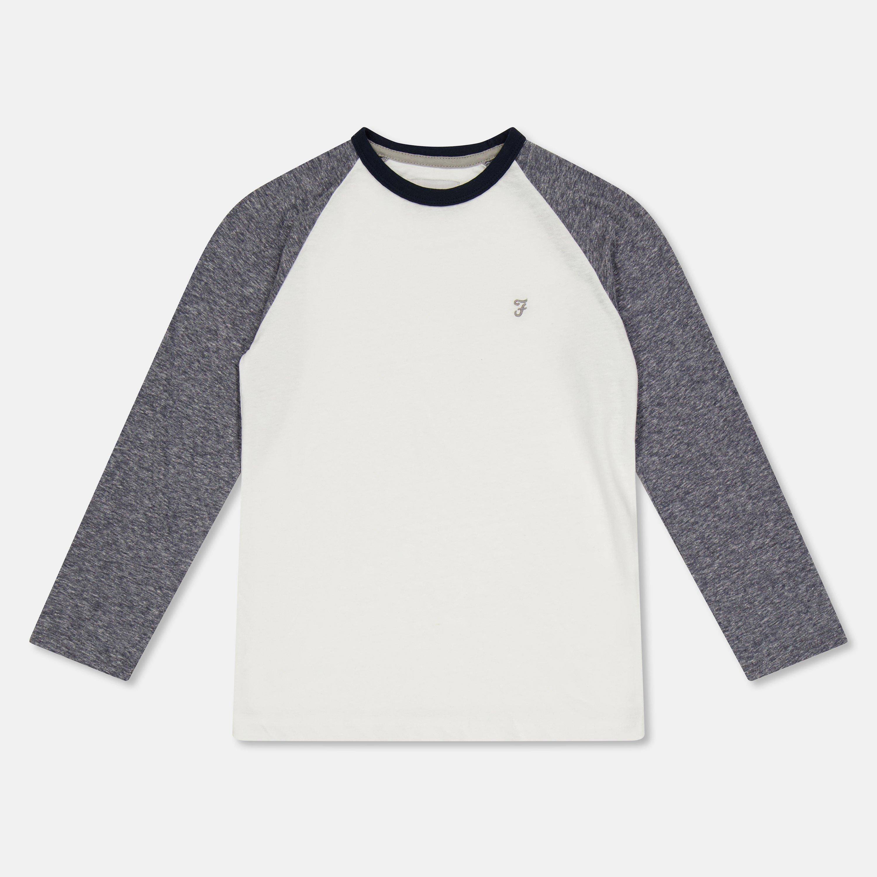 Farah Unisex Kids' Injection Slub Ringer Long Sleeve T-Shirt