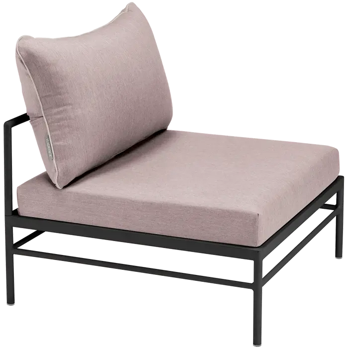 Fermob, Rivage Low chair - 42 Liquorice / Papyrus - Plain weave - 100% acrylic solution-dyed fabric