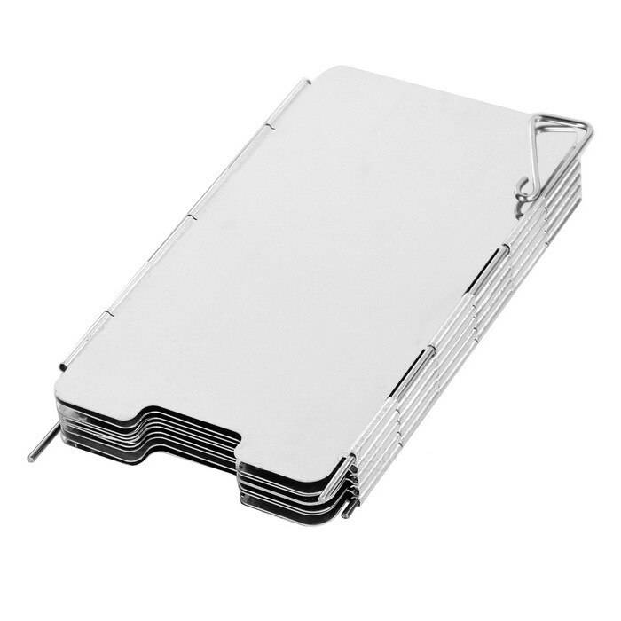 Yofeil 9 plattor vindruta mini hopfällbar utomhus camping kokgryta gasspis vindruta aluminiumlegering vindruta