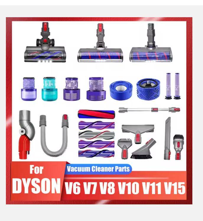 För Dyson V6 V7 V8 V10 V11 V12 V15 Dammsugartillbehör Tvättbart HEPA-filter Rullborsthuvud Reservdelar
