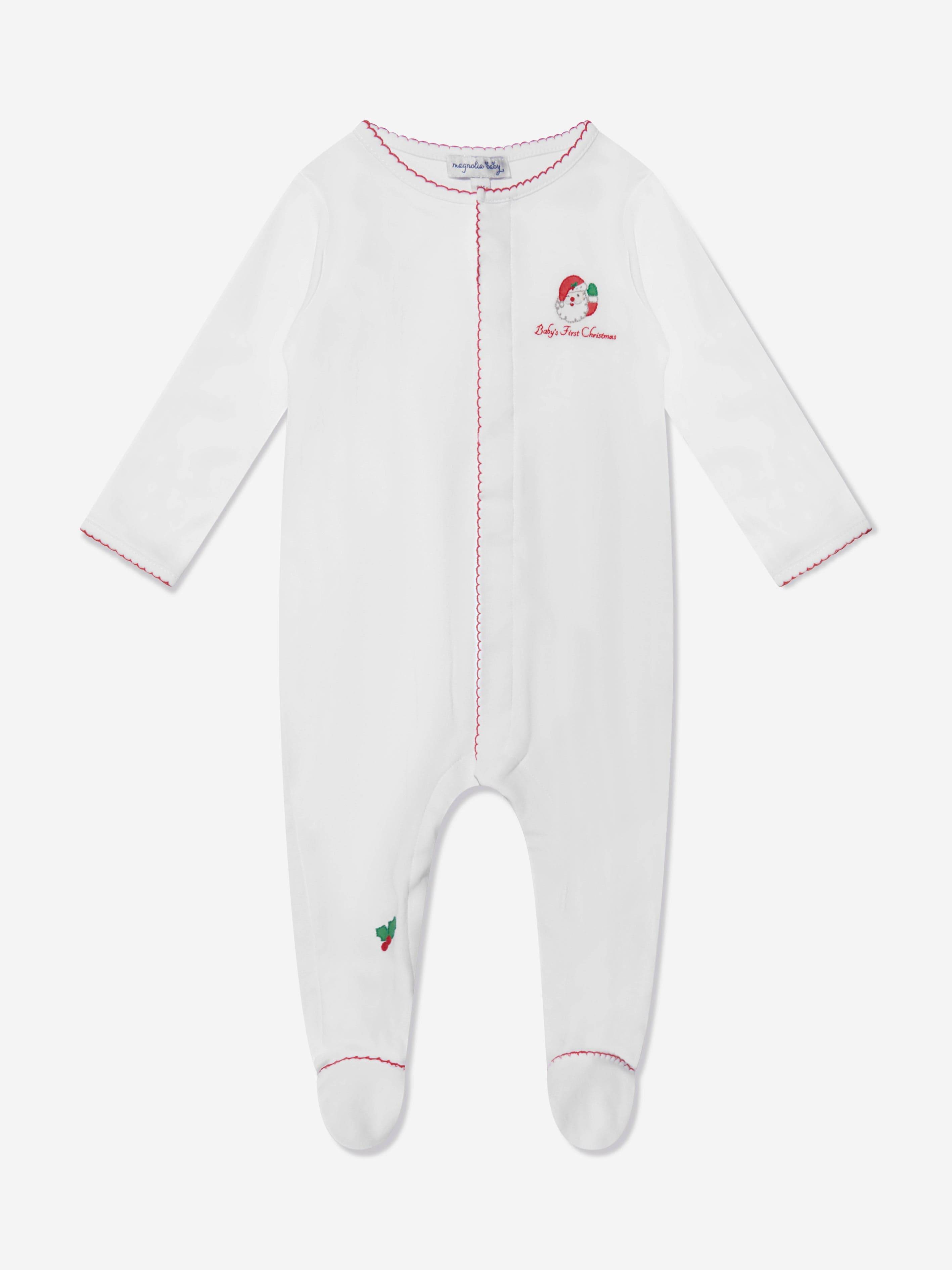 Magnolia Baby Baby Winking Santa Babygrow in White - White / 0 Mth (0 Mth)