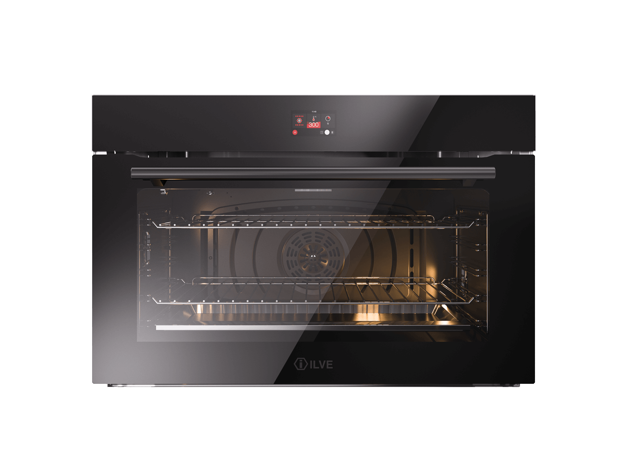 ILVE Professional Plus 90 cm sort glas TFT indbygningsovn - Hydrolyse