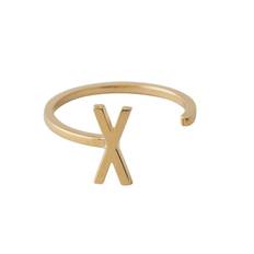 Design Letters Ring - Forgyldt X