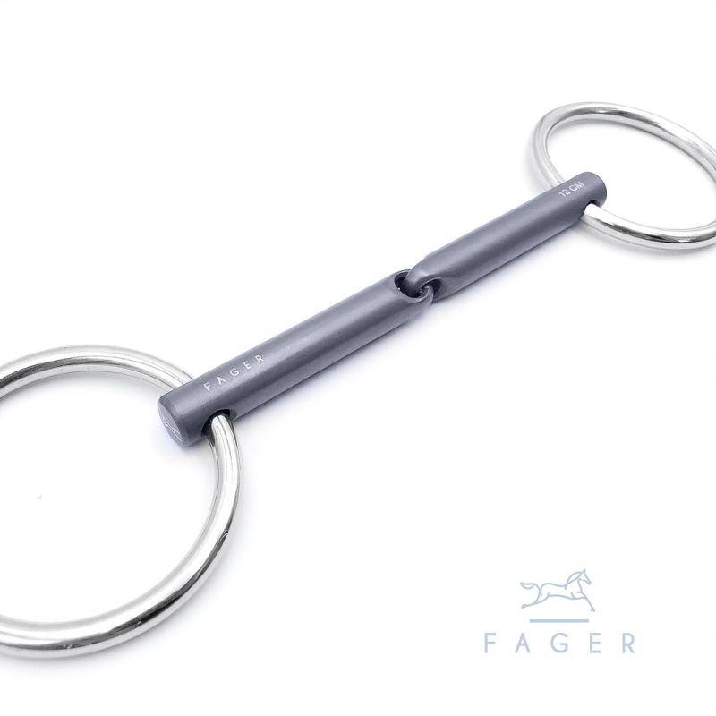 Fagers MADELEINE Loose rings Single Jointed Titanium Eggbutts bit (140 mm)