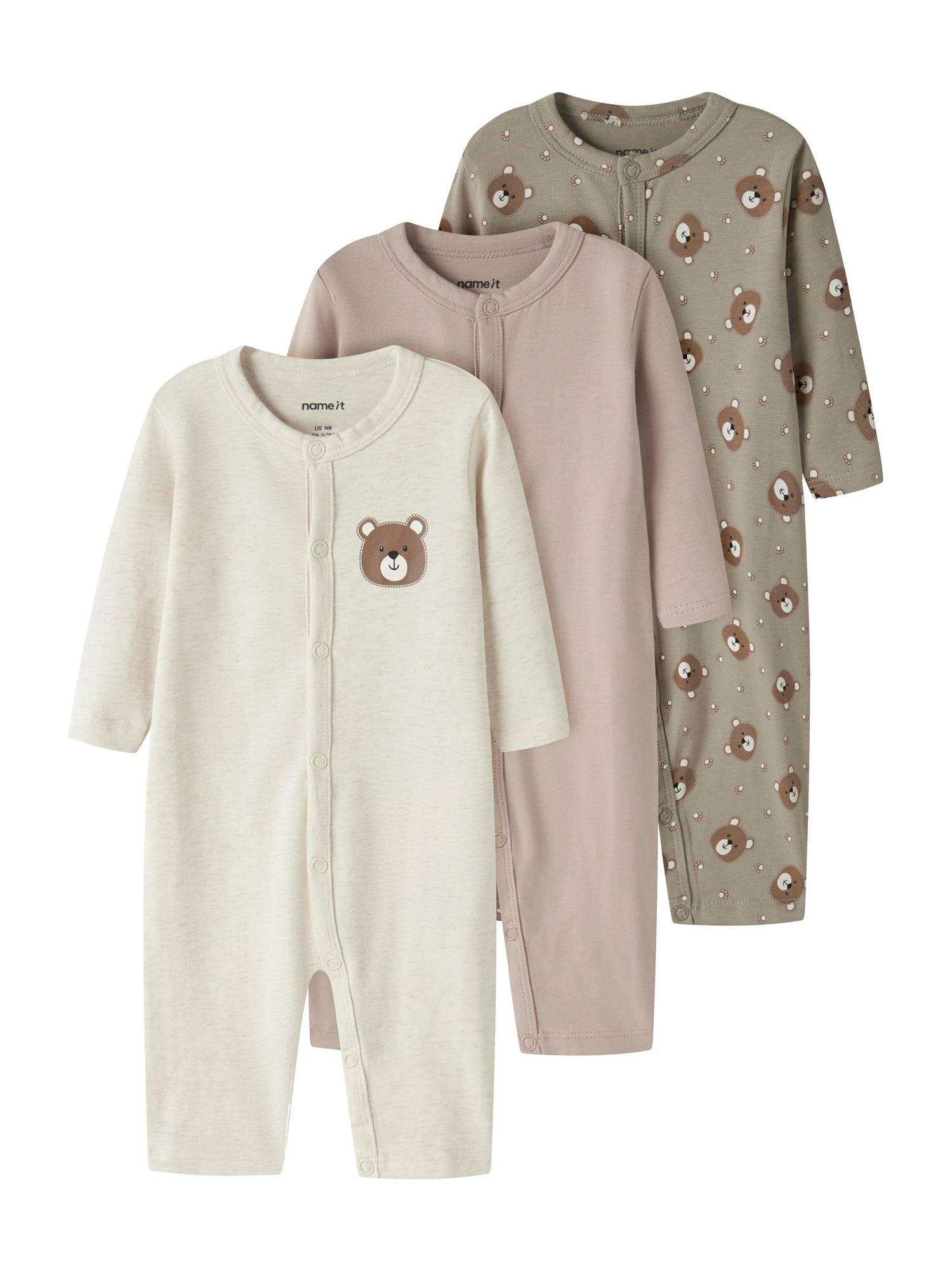 NAME IT Nattøj  brun / khaki / lyserød / hvid