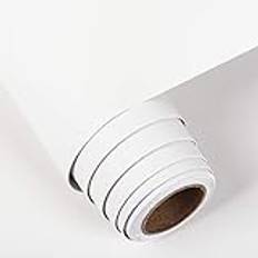 Funstick Tapeter 40 x 200cm Vitt Matt Självhäftande Väggklistermärken Vinylfilm Dekorplast Vattentät Klibbig Baksida Plastrulle Vägg Dörr Bakstänk Möbler Bänkskiva Täcka Papper Klistermärken