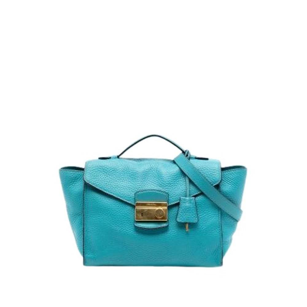 Prada Vintage Pre-owned Vintage Satchel - Vintage - Dame - Blå - ONE SIZE - Uld