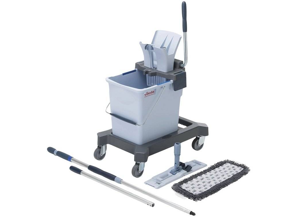 Rengøringsvogn/sæt Gulv UltraSpeed Pro på Chassis med 25ltr Spand/Moppe/Skaft.