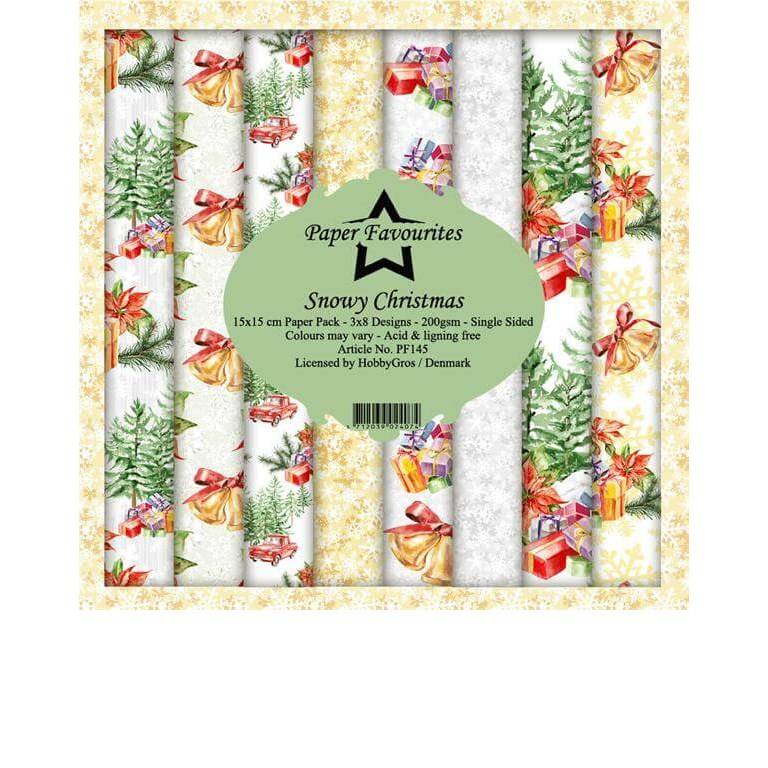 Scrapbookingpapper - 15x15cm - Snowy Christmas