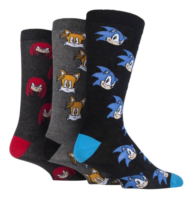 Film & TV CharactersMens Cotton Sonic the Hedgehog Knuckles & Tails Socks