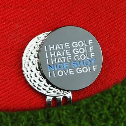 1 st golfbollsmarkör – hattklämma och positionsmarkör, metallmarkör för golfboll, golfbollsgåva - Multifärgad (En-Storlek)