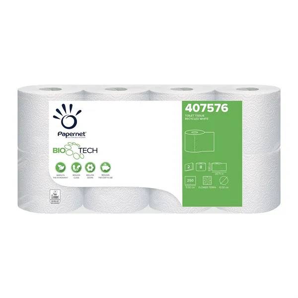 Toalettpapper Bio Tech 8rl 2-lager vit 29M - 64rl
